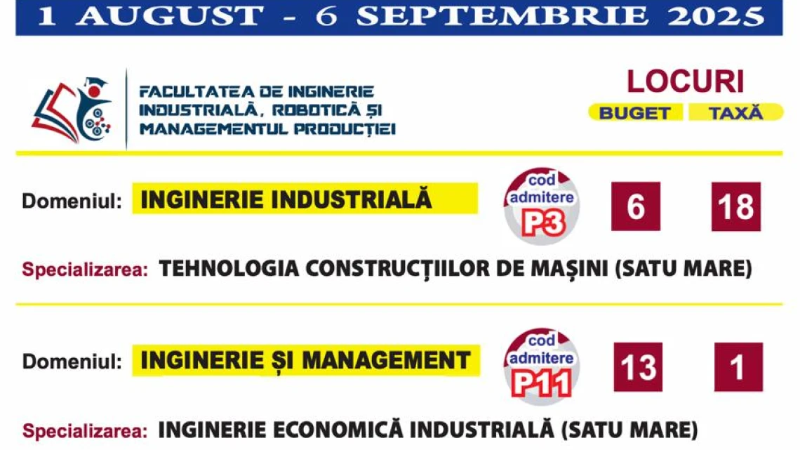 Înscriere Admitere UTCN – Extensia Satu Mare